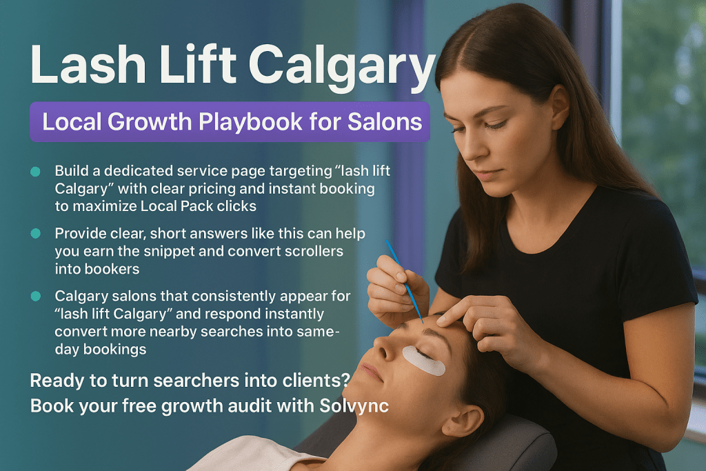 Calgary lash artist performing lash lift with client consultation and results in bright modern salon